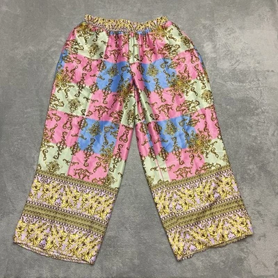 Pantalones para mujer Ashley Stewart pierna ancha 18 poliéster multicolor Foto 1 de 4