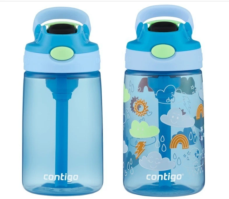 Бутылки для воды Contigo Kids Autospout 14 унций 2 упаковки синий мак/перивинкль НОВЫЕ - Изображение 1 из 4