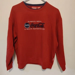 Coca-Cola Sweatshirt Herren XL rot Fleece gefüttert Always Real Logo Rippbündchen & Saum - Bild 1 von 4