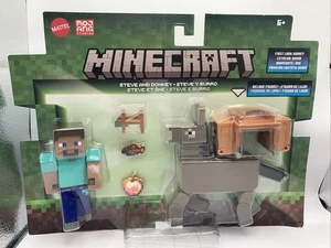 Paquete de 2 figuras de acción y accesorios Mattel Minecraft, Steve & Donkey - Imagen 1 de 7