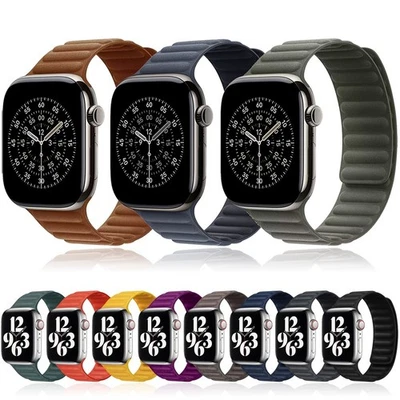 Correa de enlace magnético tejida fina 40/44/41/45/42/46 mm para Apple Watch 11 10 9 8 7 SE Foto 1 de 4