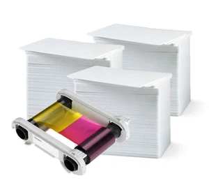 Evolis R5F008AAA Color Ribbon - YMCKO - 300 Prints with Premium CR80 30 Mil G... - Picture 1 of 4