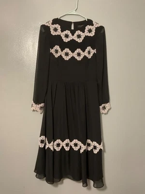 TED BAKER AVIANAH LACE LONG SLEEVE DRESS SZ 1/ US 4 - Image 1 of 3