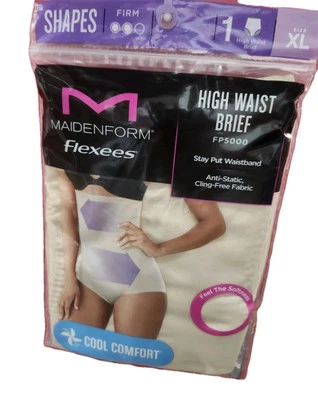 Calzoncillo cintura alta Maidenform Flexees FP5000 beige fresco cómodo NUEVO Foto 1 de 2