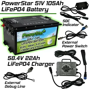 48V LiFePO4 Deep Cycle Golf Cart Battery Replacement for Summit 48V, EZGO RXV - Picture 1 of 11