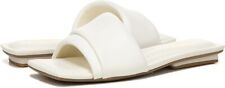 Franco Sarto White Leather Franco Caris Slides Sandals Open Toe Leather 9 M NEW