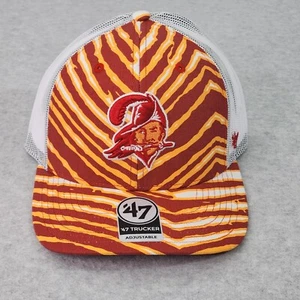 Tampa Bay Buccaneers Hat Retro Trucker Mesh Adjustable "47 Zubaz Strapback Cap - Picture 1 of 12
