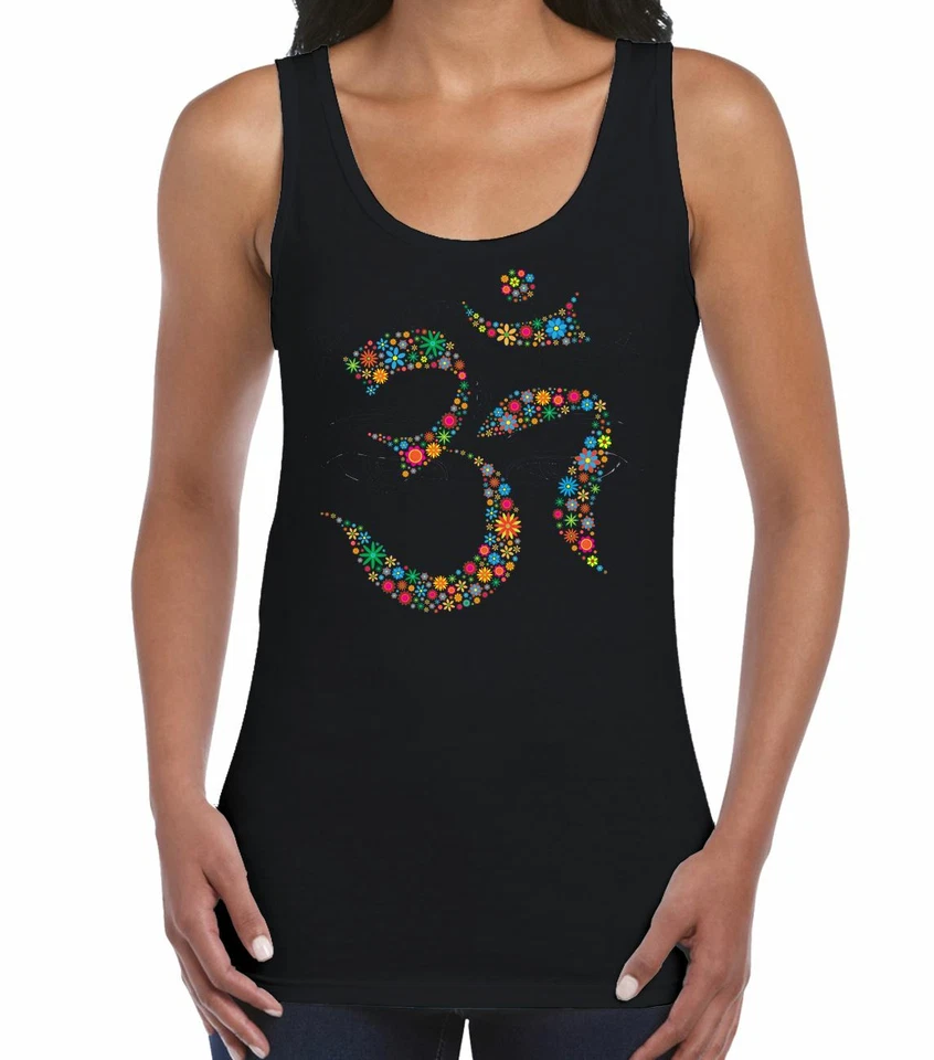 Chaleco sin mangas floral Om Symbol Yoga para mujer - Camiseta hindú Aum Foto 1 de 1