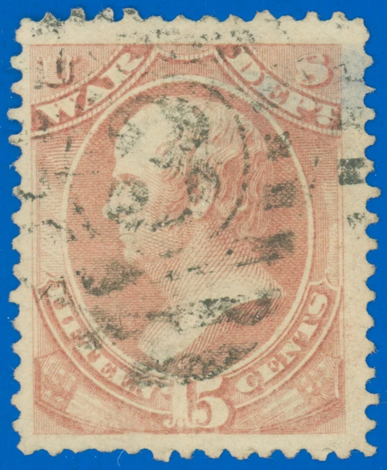 Scott #O90 15¢ WAR Dept OFFICIAL "3 in ELLIPSE" Fancy Cancel, JUMBO! Large Thin - Image 1 of 1
