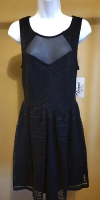 NWT $59 Trixxi Women's Black Geometric Lace Flare Dress Size: 13 - Image 1 of 2