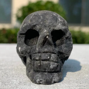 75 g seltener natürlicher Sphalerit Quarz Schädel Schnitzerei Mineral Probe Heilung Geschenk - Bild 1 von 23