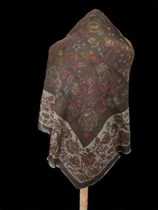 S19# Gorgio armani Shawl multicolore wool/ Silk made in italy 55/53 inch - Picture 1 of 5