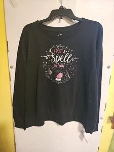 NWT Women's Large Happy Halloween Crewneck Sweatshirt "I Put A Spell On You" - Picture 1 of 10