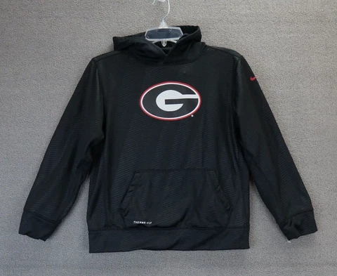Georgia Bulldogs Hoodie Sweatshirt Nike Therma Fit Youth Black Size Large Cover