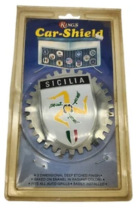 Oldtimer Sizilien Emaille Auto Auto Grill Emblem VERSIEGELT Wappen Italien - Bild 1 von 2