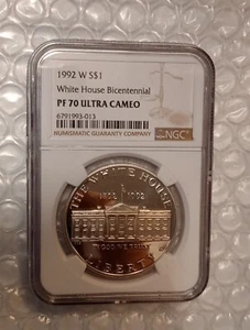 USA 1 Dollar, 200th Anniversary Of White House 1992, NGC PF 70 Ultra Cameo - Picture 1 of 10