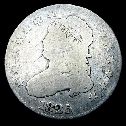 1825/2 Capped Bust Quarter ---- Nice Type Coin ---- #TH595 Cover