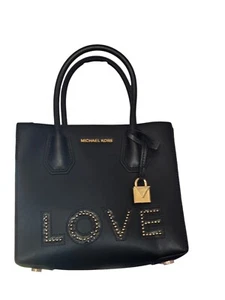 Bolso mediano Michael Kors Mercer LOVE de cuero negro - Imagen 1 de 6