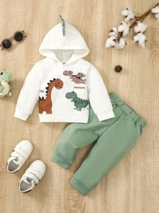 6-9 Months Baby Dinosaur Hoodie Top And Trousers (not Shoes) - Picture 1 of 3