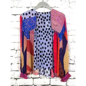 ANTHRO BL-NK LONDON Boho Colorful Artsy "Miranda" Tunic in Wedgewood Medium NWT - Picture 1 of 9