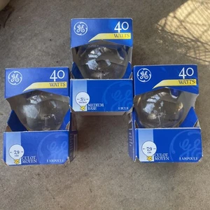 GE Crystal Clear 40W Decorative G25 Light Bulb - Pack Of 3 - Picture 1 of 6