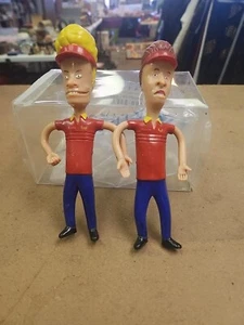 Vintage MTV 1997 Beavis AND Butthead Burger World Bendables Figures Rare Find - Picture 1 of 7