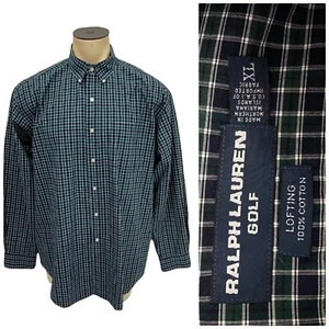Ralph Lauren Shirt Mens XL Button Down Golf Green Lofting Cotton Career Preppy - Picture 1 of 14