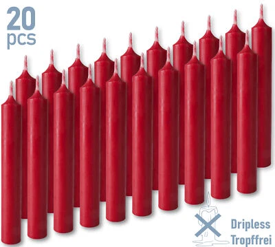 Velas de árbol BRUBAKER - Paquete de 20 - 33/4 x 1/2 pulgadas - Hechas en Europa - Muchos colores Foto 1 de 4