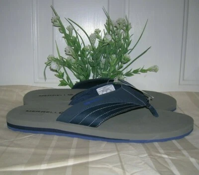 Merrell Navy Blue Men's Beach Flat Slide Thong Sandals Flip Flop Size 13 new - Image 1 of 4