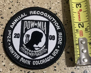RARO 2009 22º Anual Rocognition Ride Winter Park Colorado EE. UU. 3" POW MIA - Imagen 1 de 2
