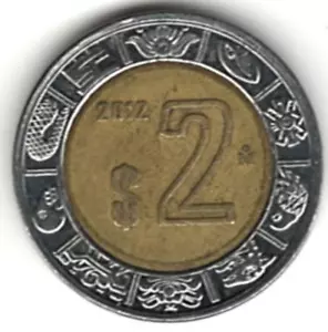 2012 Mexicano 2 pesos ~ BIMETÁLICO ~ LO CALIFICAS ~ POR FAVOR MIRA EL ESCANEO stk 014 - Imagen 1 de 4