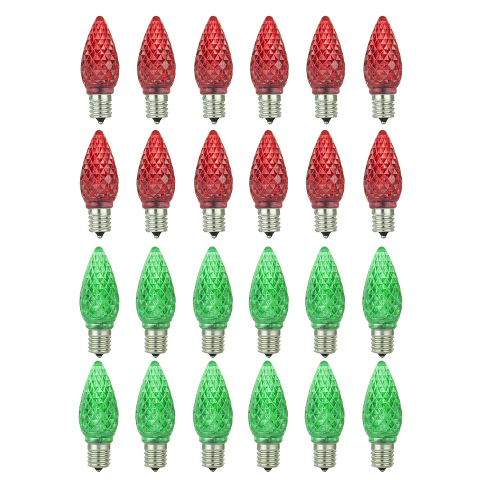 Decorative Holiday Light Bulbs, Christmas Lighting, LED C9, e17, 0.4W, 24PK - Image 1 of 1