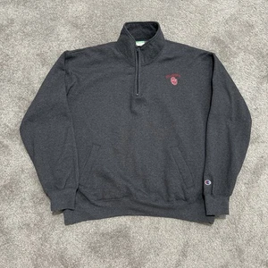 Oklahoma Sooners Champion Eco Pullover Fleece Dark Gray 1/4 Zip Mens XXL - Picture 1 of 6