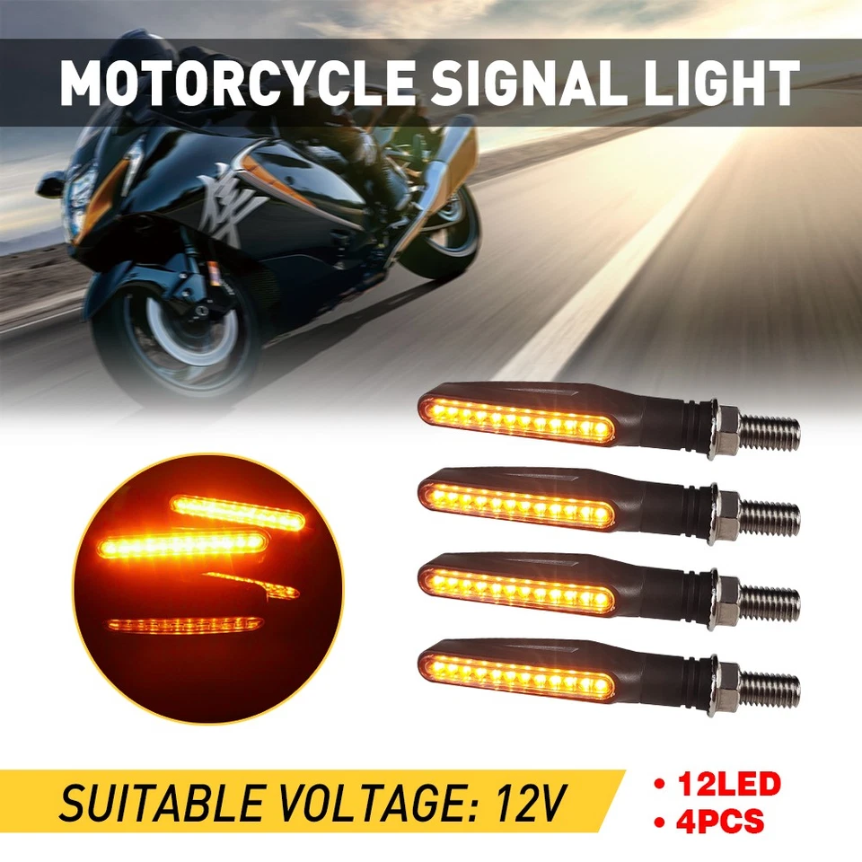 Señal de luz de giro ámbar para motocicleta 4 piezas para Kawasaki Aprilia BMW Ducati Honda EE. UU. Foto 1 de 4