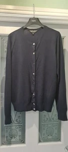 Dorothy Perkins Navy Core Button Long Sleeve Cardigan Size 12 - Picture 1 of 8