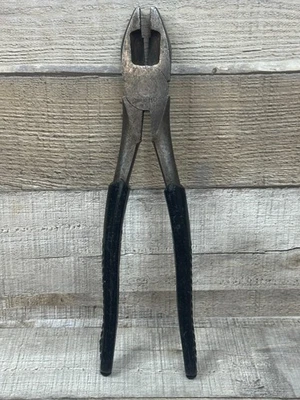 Vintage Snap On HD 59 Linemen Pliers Underline Logo 1950s Black Grips 10" Rare - Image 1 of 4