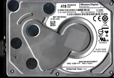 WD40NDZW-11MR8S1 S/N: WXB1E WESTERN DIGITAL 4TB THAILAND DEC 2019 - Image 1 of 2