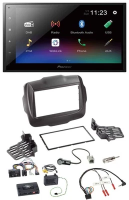 Pioneer USB Bluetooth DAB 2DIN Lenkrad Autoradio für Jeep Renegade ab 2015 - Bild 1 von 4