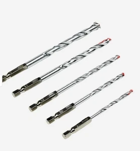 Steinbohrer Spiralbohrer Bohrersatz Bit Beton-Bohrer Sechskant HSS 4/5/6/8/10 mm - Bild 1 von 3