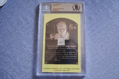 BGS BABE RUTH "41" SIGNED CUT HANDWRITTEN HOF PLAQUE NY YANKEES BAS BECKETT**** - Image 1 of 4