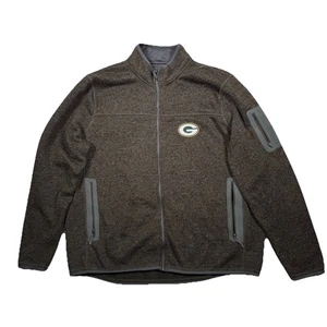 Green Bay Packers NFL Logo Fleecejacke Herren Größe XXL Oliv Full Zip - Bild 1 von 8