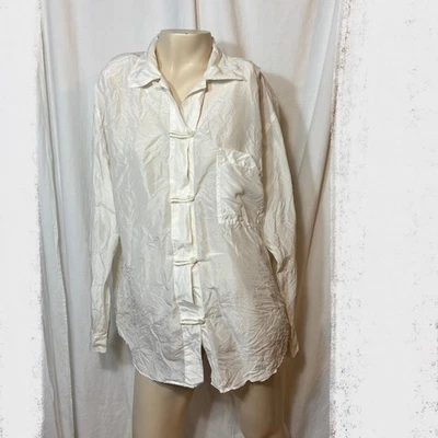 Blusa vintage blanca seda manga larga mediana Sofisticates Jonathan Martin Foto 1 de 4