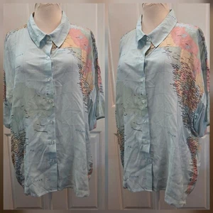 Camicetta top globo mondiale donna 2x 2XL viaggio zingara bohemian accademia geek nuovo - Foto 1 di 11