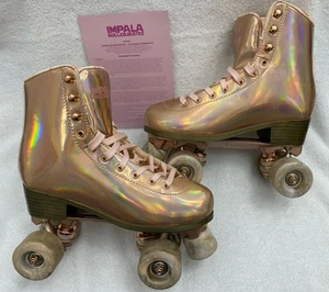 Pattini a rotelle Impala Quad - bellissimi Marawa oro rosa taglia US donna 9 NUOVI! - Foto 1 di 7
