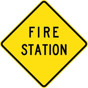 FIRE STATION (W5-36) - SELF ADHESIVE STICKER / DECAL / SIGN | HEALTH & SAFETY - Picture 1 of 6