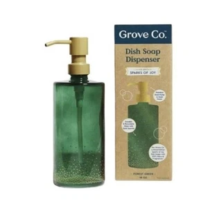 Grove Co. Dish Soap Dispenser Limited Edition Sparks of Joy Green with Gold New - Picture 1 of 5