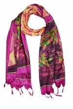 Women Pink Buddha Printed Shawl Summer Style Scarf Long Wrap Stole