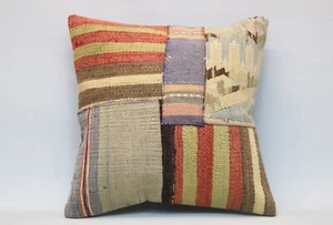 Patchwork Kilim Pillow, 20x20 in, Decorative Sofa Cushion, Handmade Boho Pillow - Picture 1 of 6
