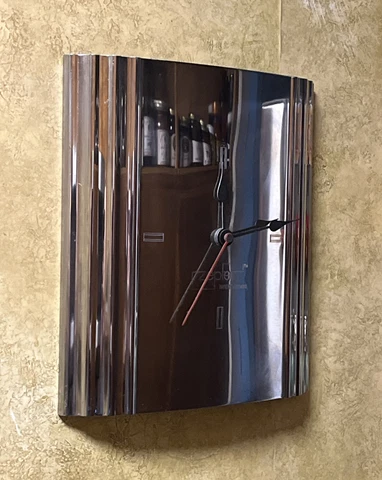 Zepter International Stainless Steel Square Wall Clock Germany Cover
