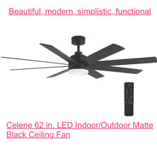 Celene 62 In. Led Indoor/Outdoor Matte Black Ceiling Fan With Light And Remote C